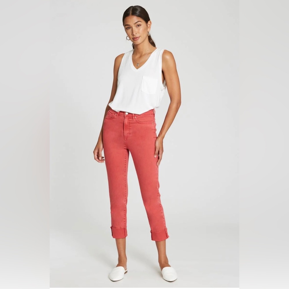 DEAR JOHN 9 1/2" Blaire Cuffed Slim Straight CAMELIA ROSE JEANS - SIZE 28